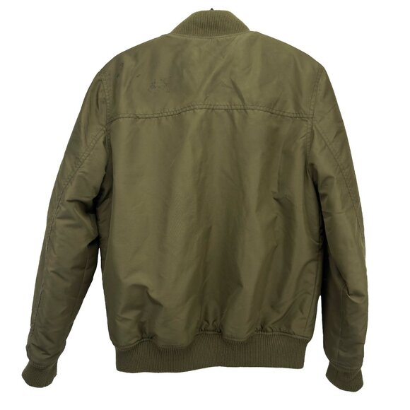 H&M Divided Full Zip Long‎ Sleeves Ribbed Olive Green Bomber Jacket Size M - Picture 2 of 7